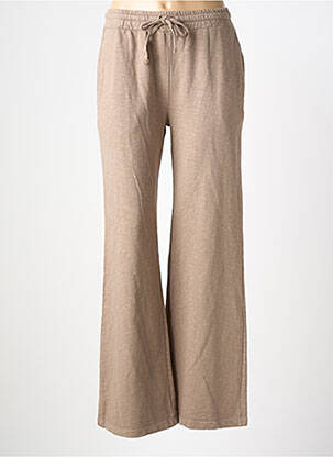 Pantalon evazat talie elastică bej PAKO LITTO femeie