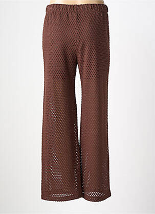 Pantalon drept talie elastică maro BANDITAS FROM MARSEILLE femeie