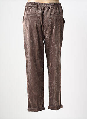 Pantalon drept talie elastică maro PAKO LITTO femeie