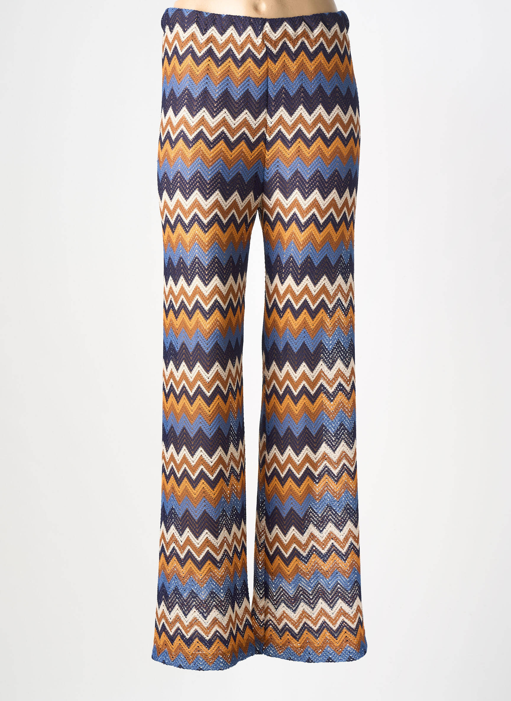 Pantalon drept talie elastică albastru BANDITAS FROM MARSEILLE femeie
