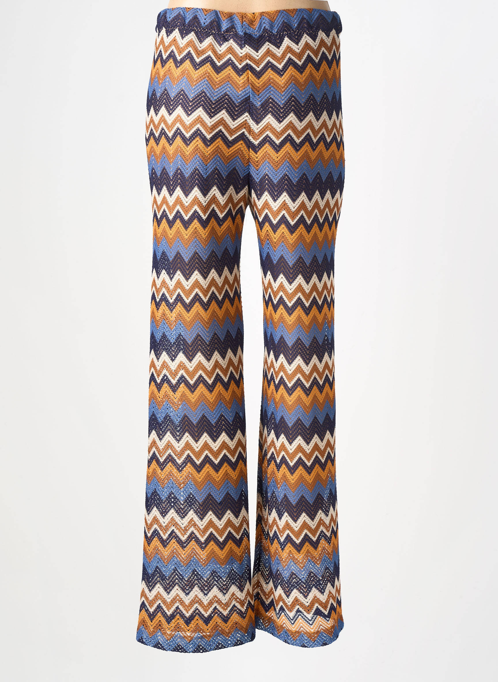 Pantalon drept talie elastică albastru BANDITAS FROM MARSEILLE femeie