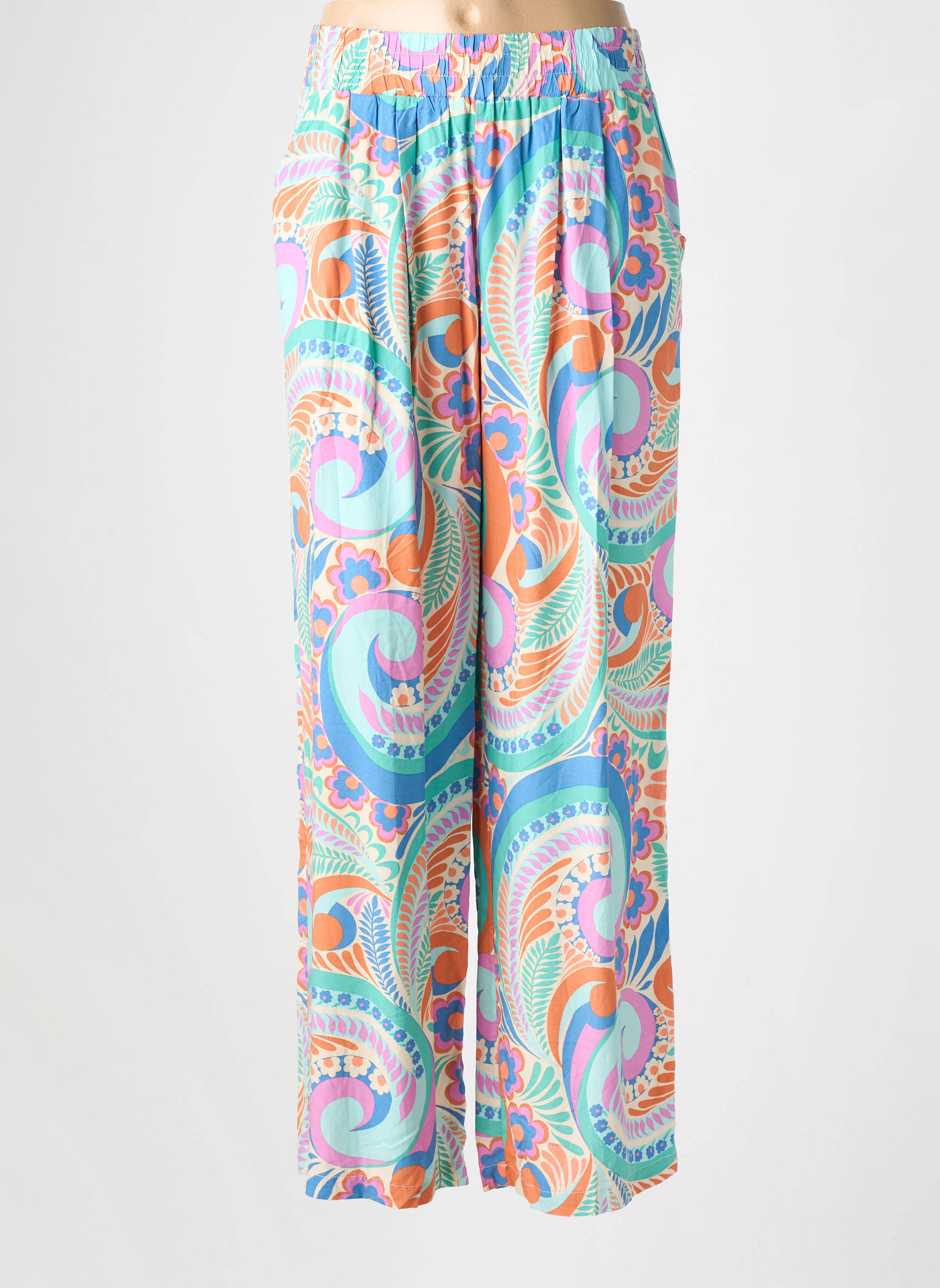 Pantalon drept talie elastică albastru MOLLY BRACKEN femeie