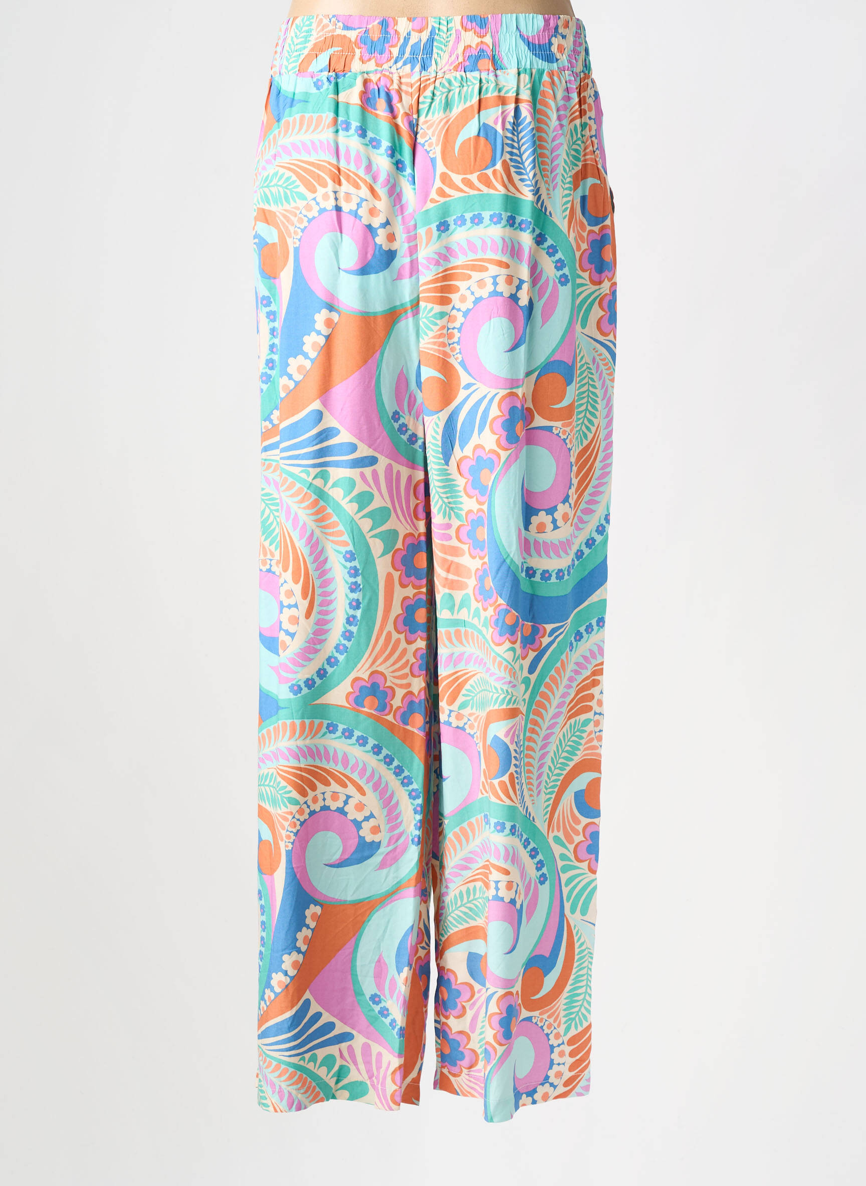 Pantalon drept talie elastică albastru MOLLY BRACKEN femeie