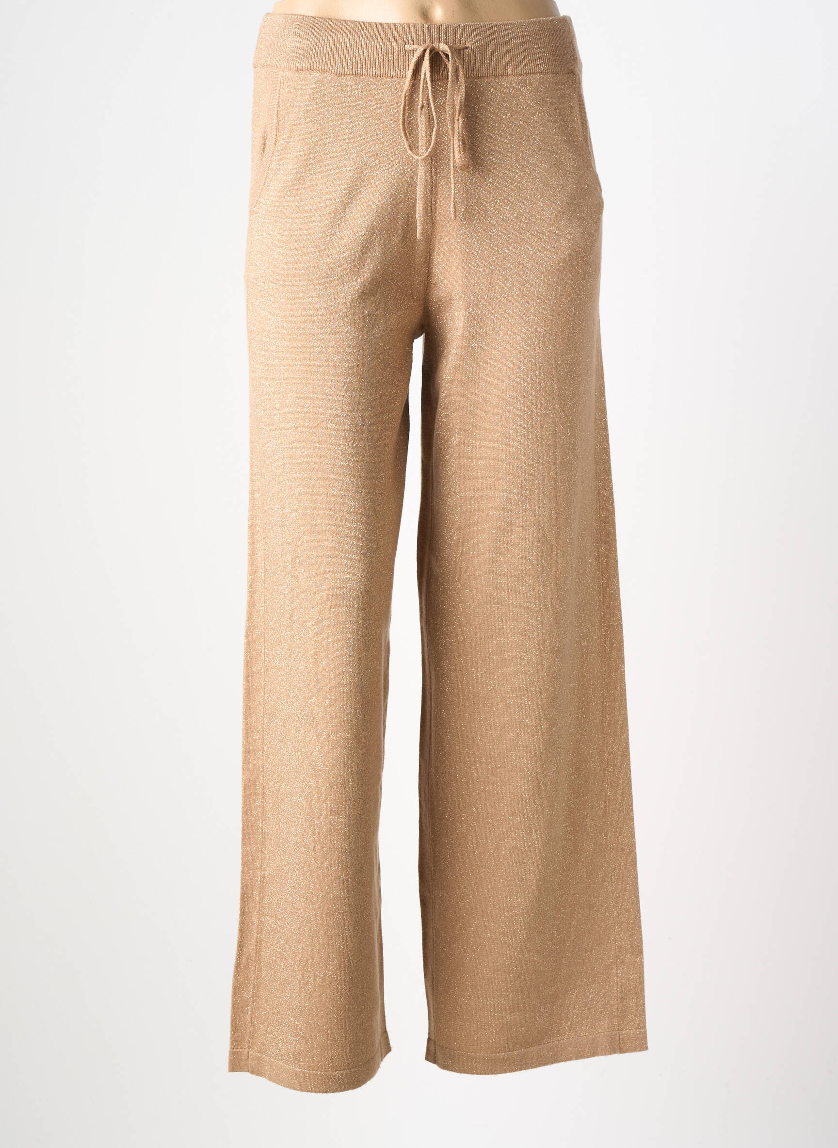 Pantalon evazat talie elastică bej MOLLY BRACKEN femeie