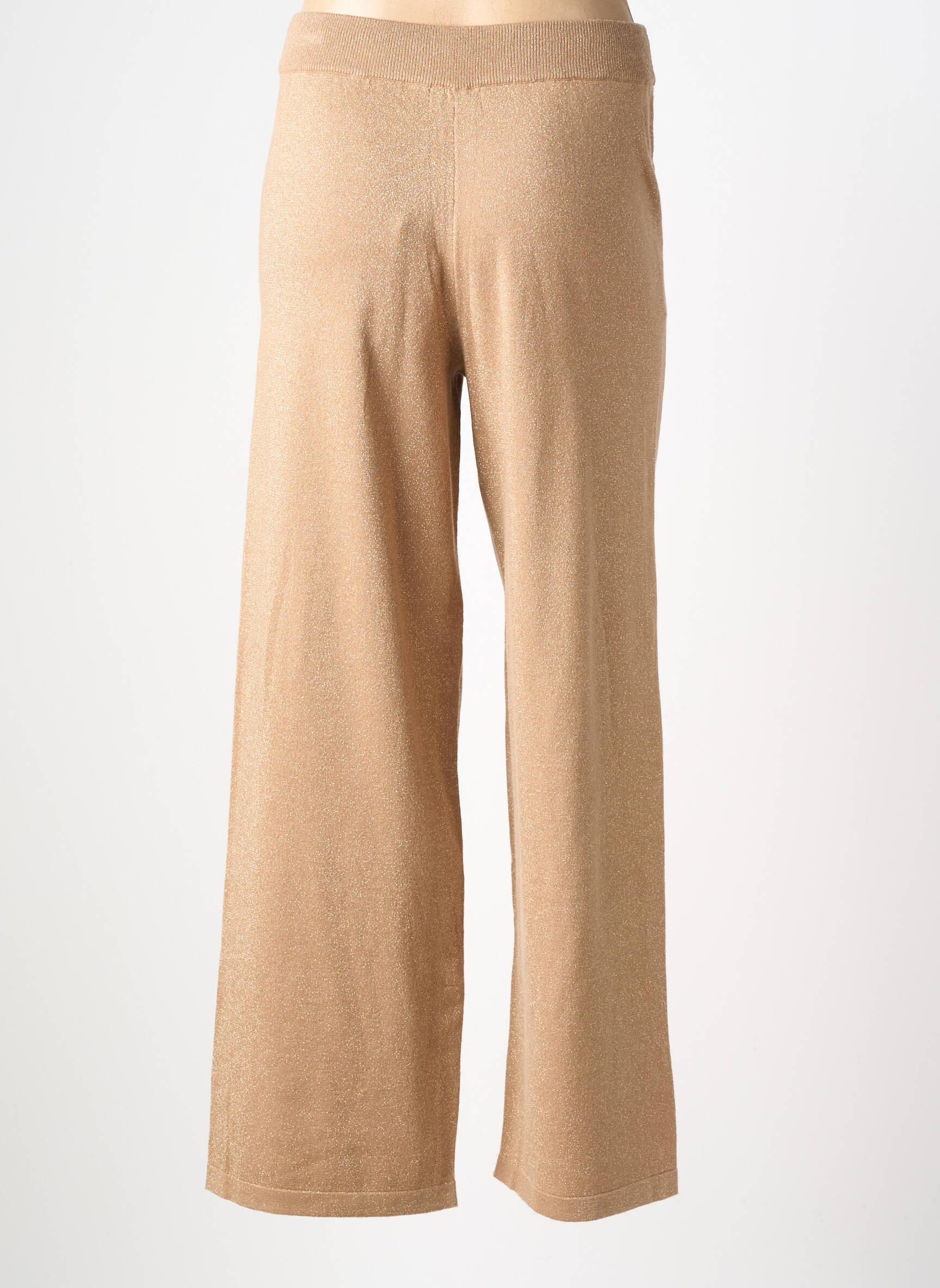 Pantalon evazat talie elastică bej MOLLY BRACKEN femeie
