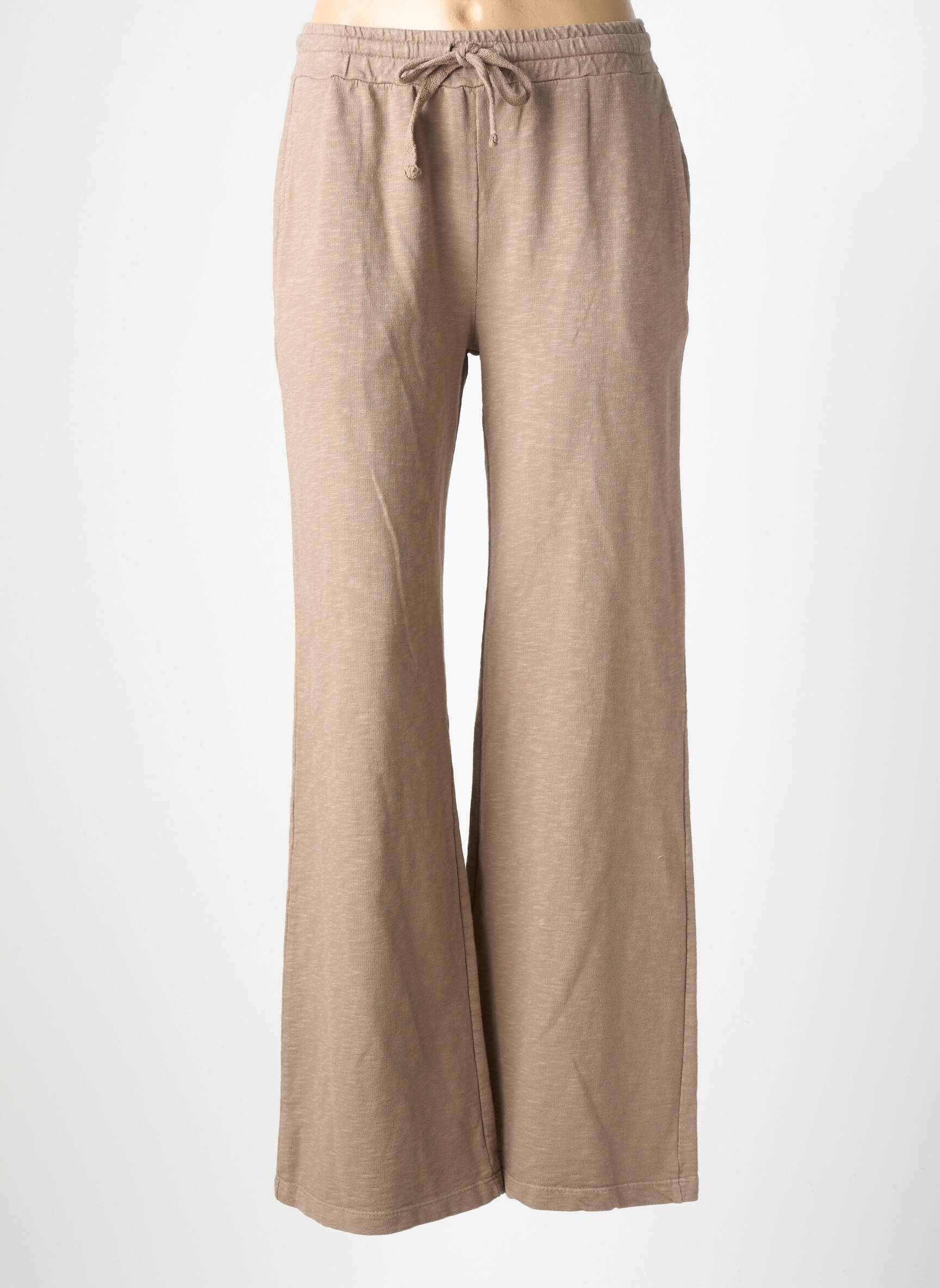 Pantalon evazat talie elastică bej PAKO LITTO femeie