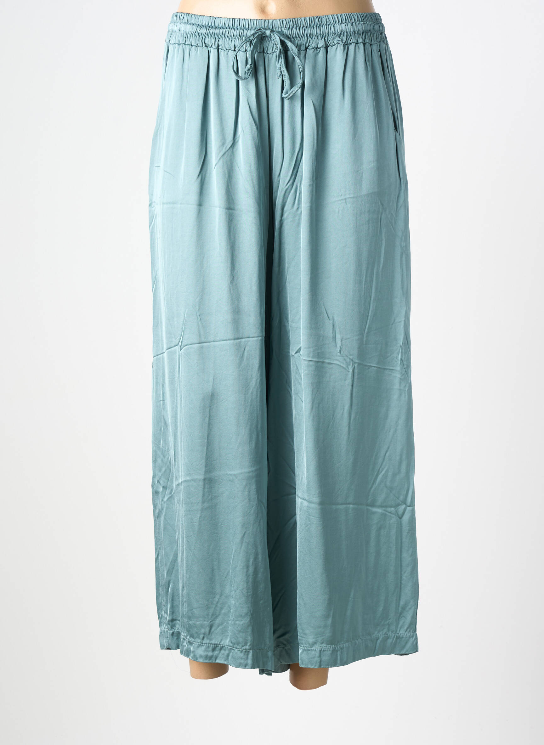 Pantalon drept talie elastică albastru PAKO LITTO femeie