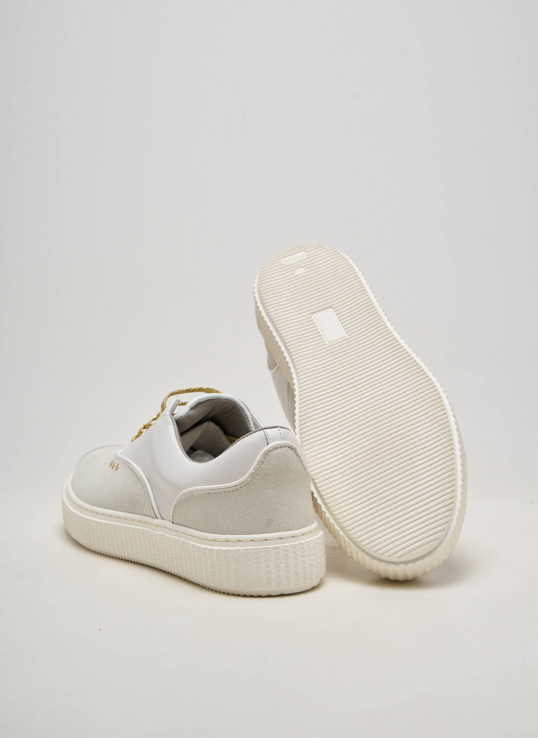 Adidași nubuc toc plat până la 3 cm alb ME.LAND femeie