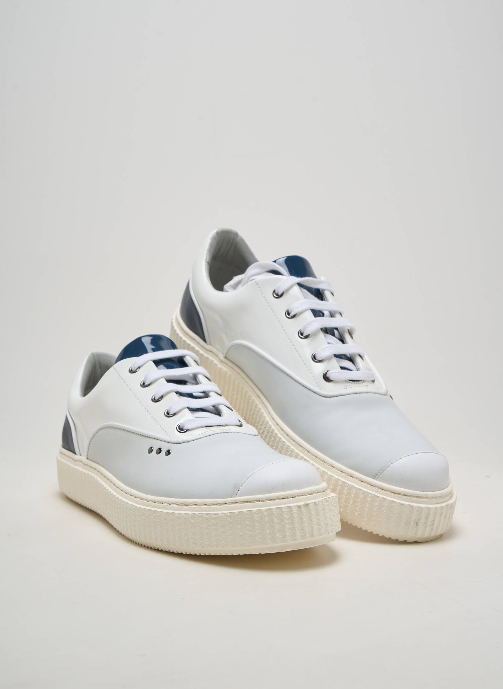 Adidași material neted vârf rotund alb ME.LAND bărbat