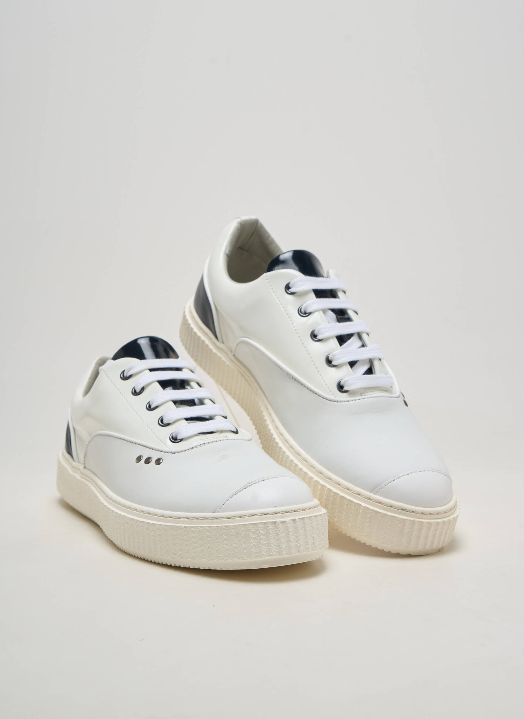 Adidași material neted vârf rotund alb ME.LAND bărbat