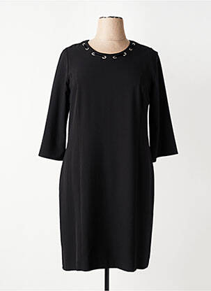 Rochie midi țesătură crep mâneci lungi negru IMPULSION femeie