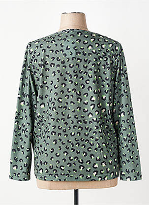 Pulover guler în v mâneci lungi verde GRIFFON femeie