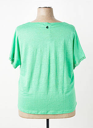 Top elasticitate mâneci scurte verde MALOKA femeie