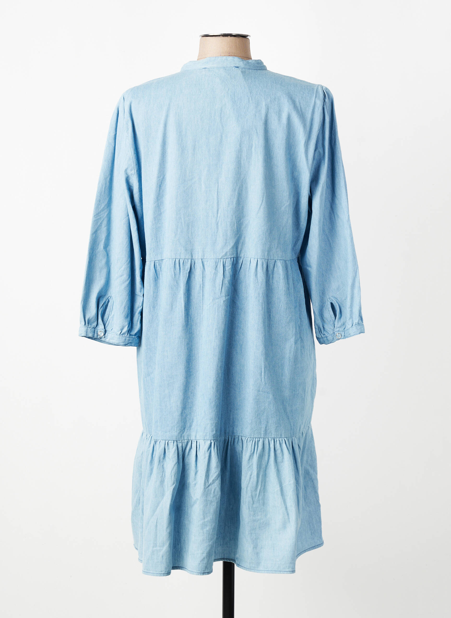 Rochie midi croială fluidă mâneci lungi albastru MICHA femeie