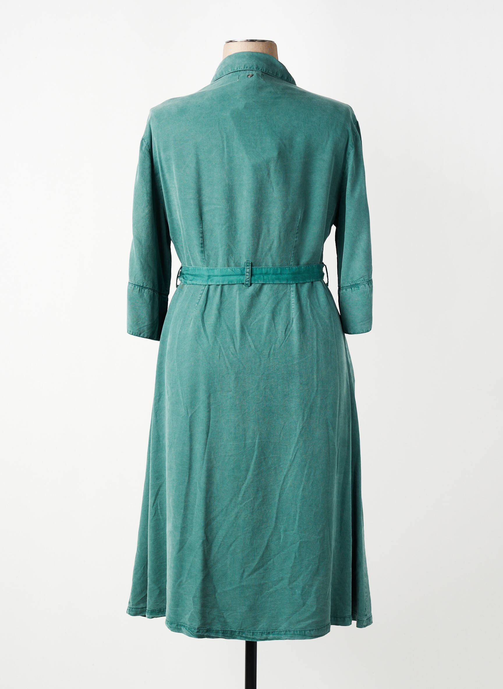 Rochie midi croială fluidă mâneci lungi verde LEE COOPER femeie