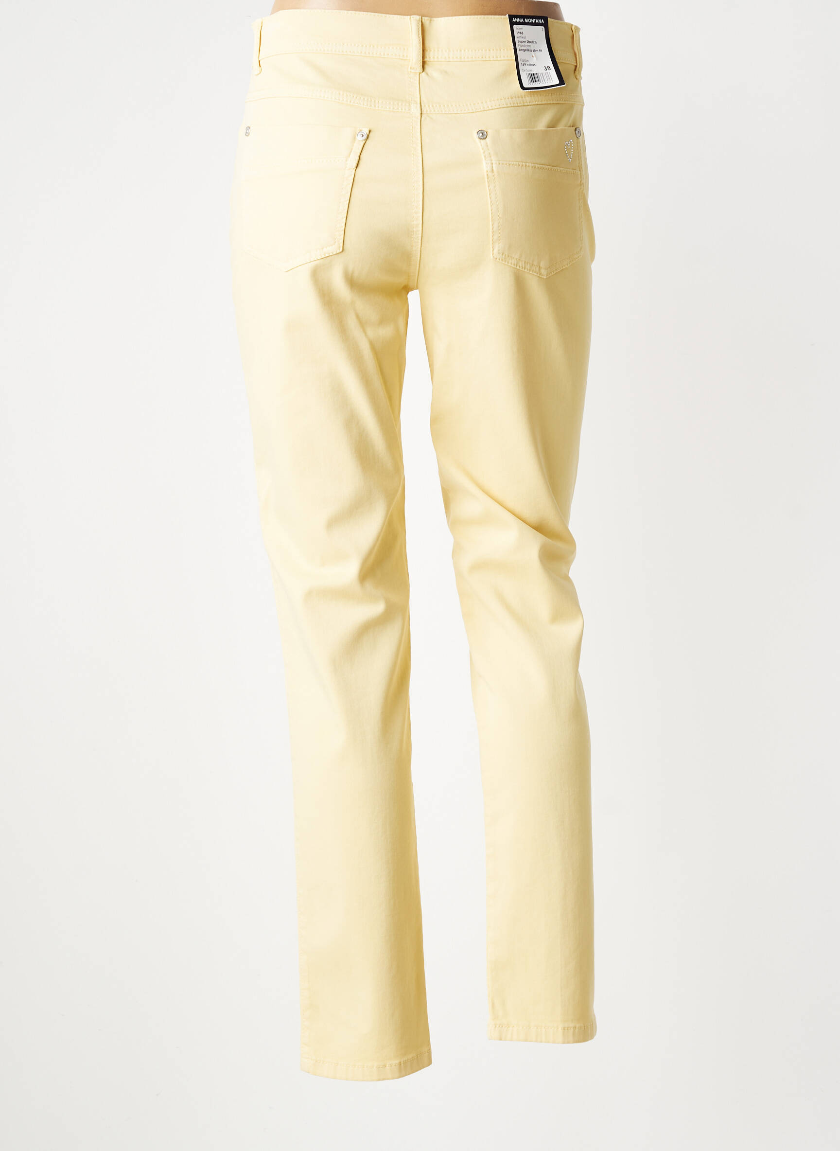 Pantalon slim elasticitate mărime normală galben ANNA MONTANA femeie