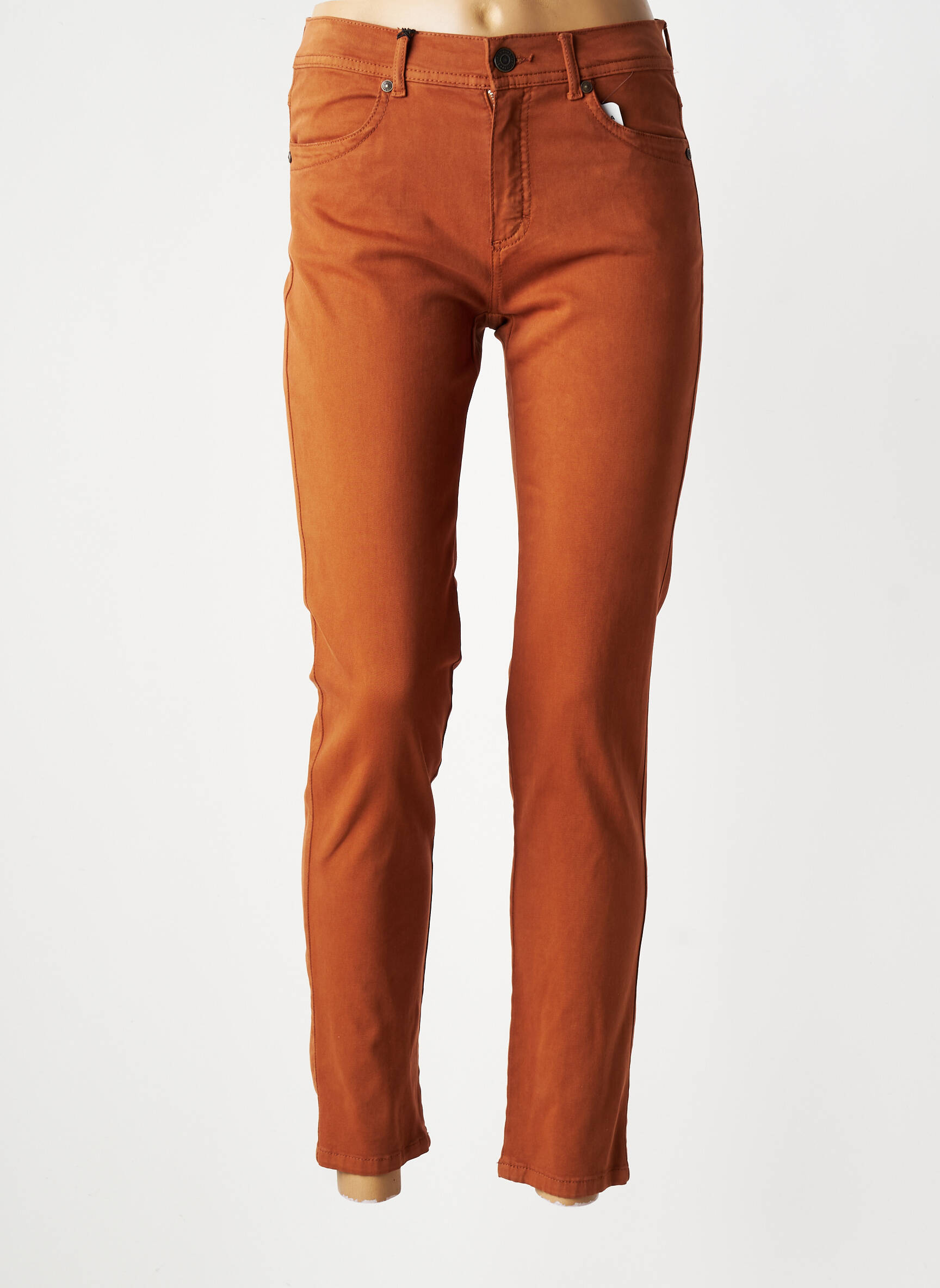Pantalon slim elasticitate mărime normală maro închis ANNA MONTANA femeie