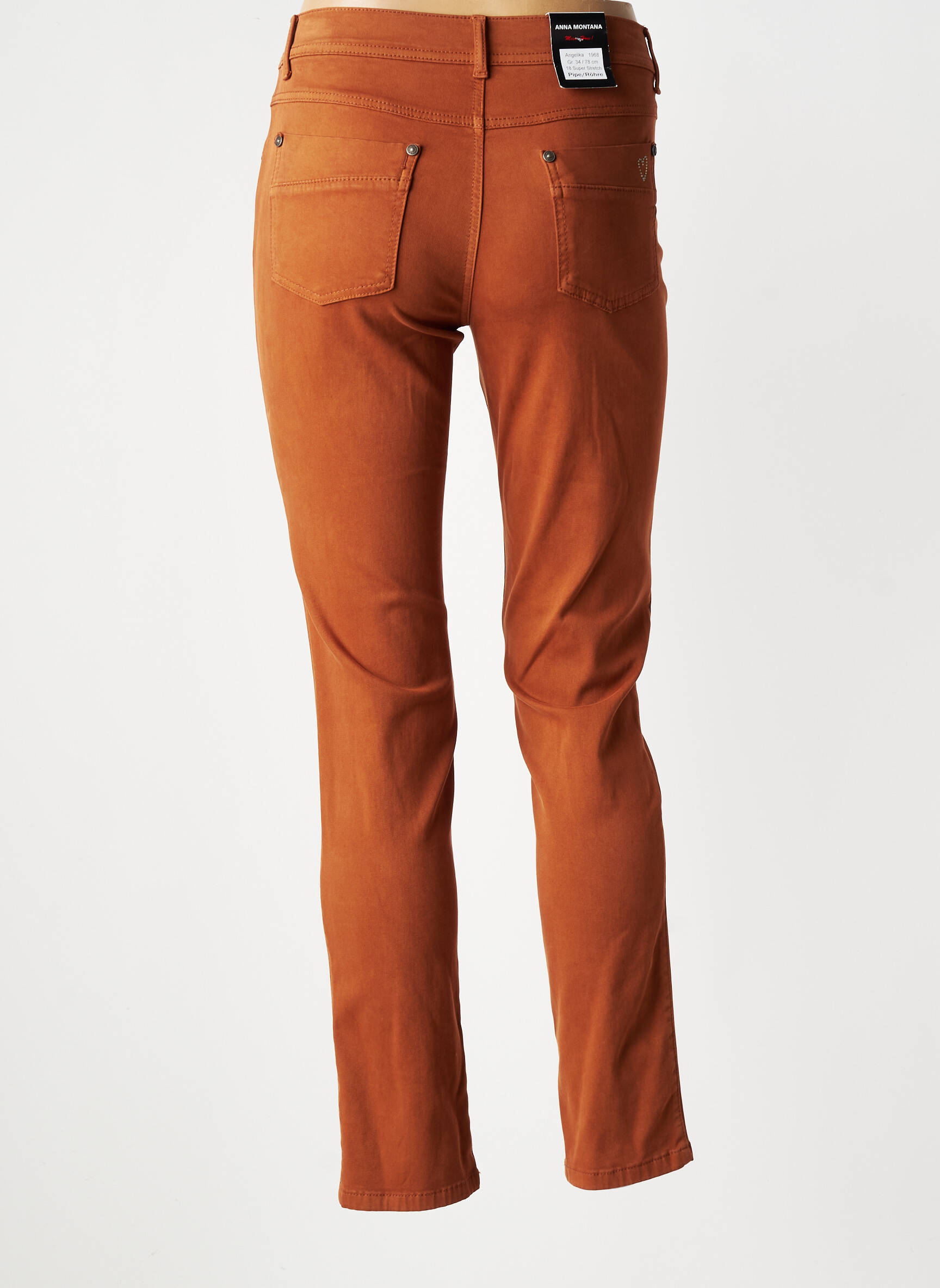 Pantalon slim elasticitate mărime normală maro închis ANNA MONTANA femeie