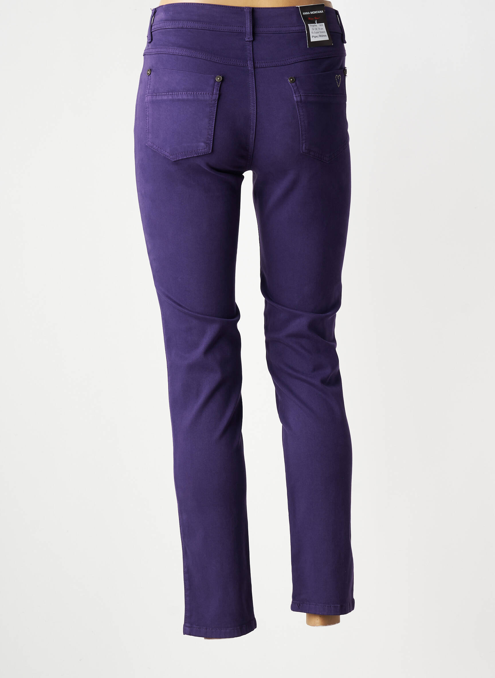 Pantalon slim elasticitate mărime normală violet ANNA MONTANA femeie