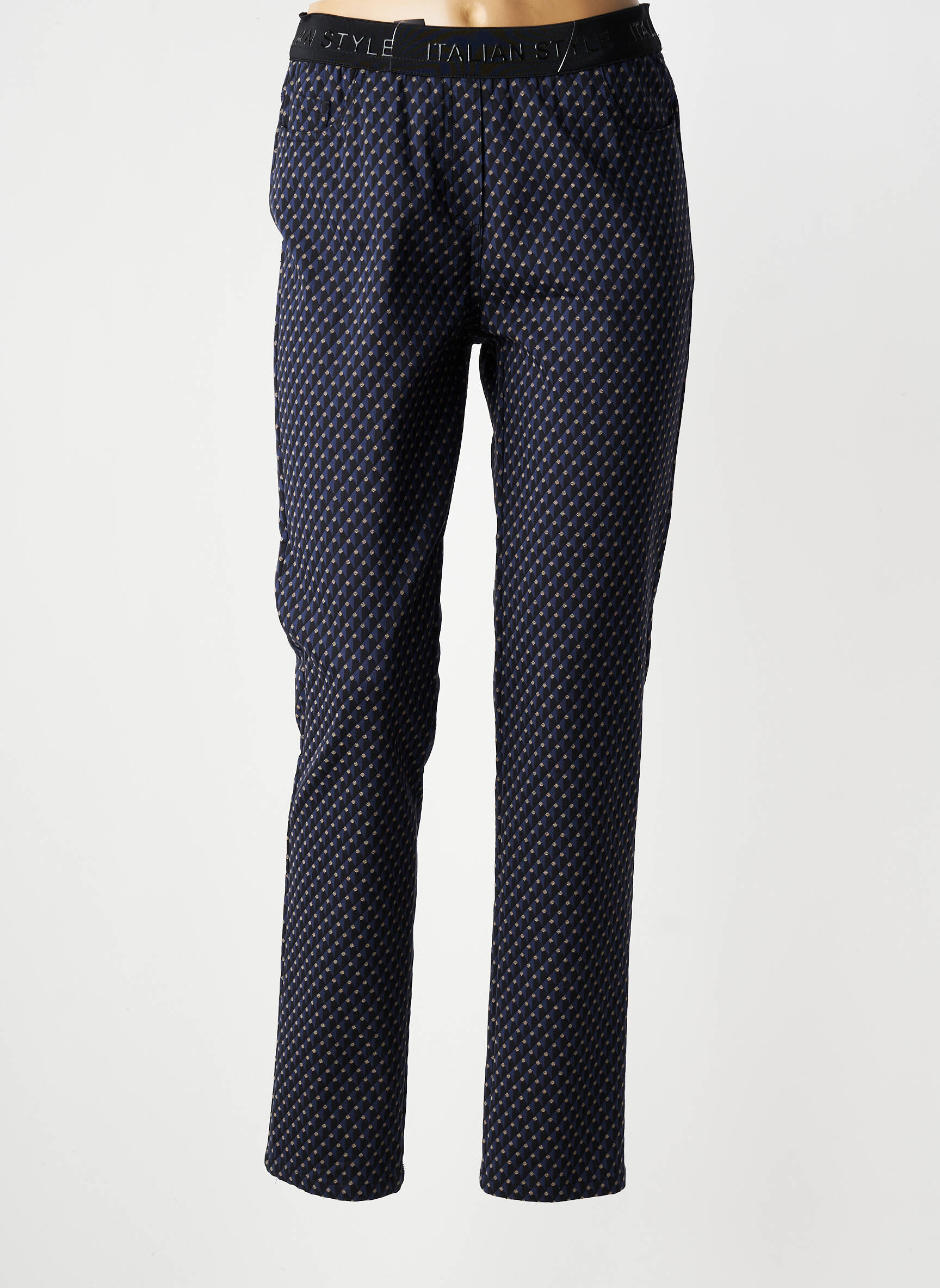 Pantalon slim talie elastică mărime normală albastru ANNA MONTANA femeie
