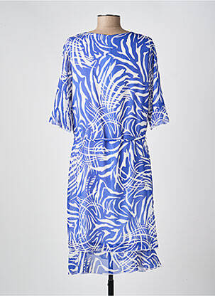 Rochie midi imprimeu fantezie mâneci scurte albastru GRIFFON femeie