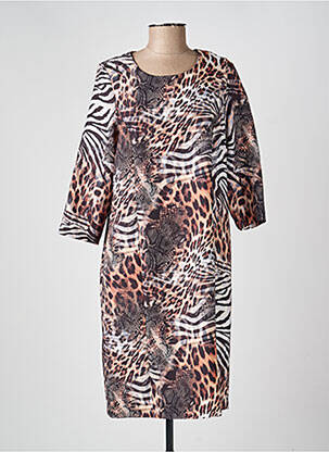Rochie midi mâneci 3/4 mâneci 3/4 maro GREGORY PAT femeie
