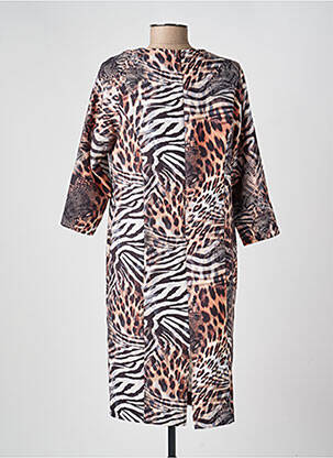 Rochie midi mâneci 3/4 mâneci 3/4 maro GREGORY PAT femeie