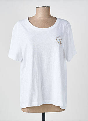 Tricou croială dreaptă mâneci scurte alb GRIFFON femeie