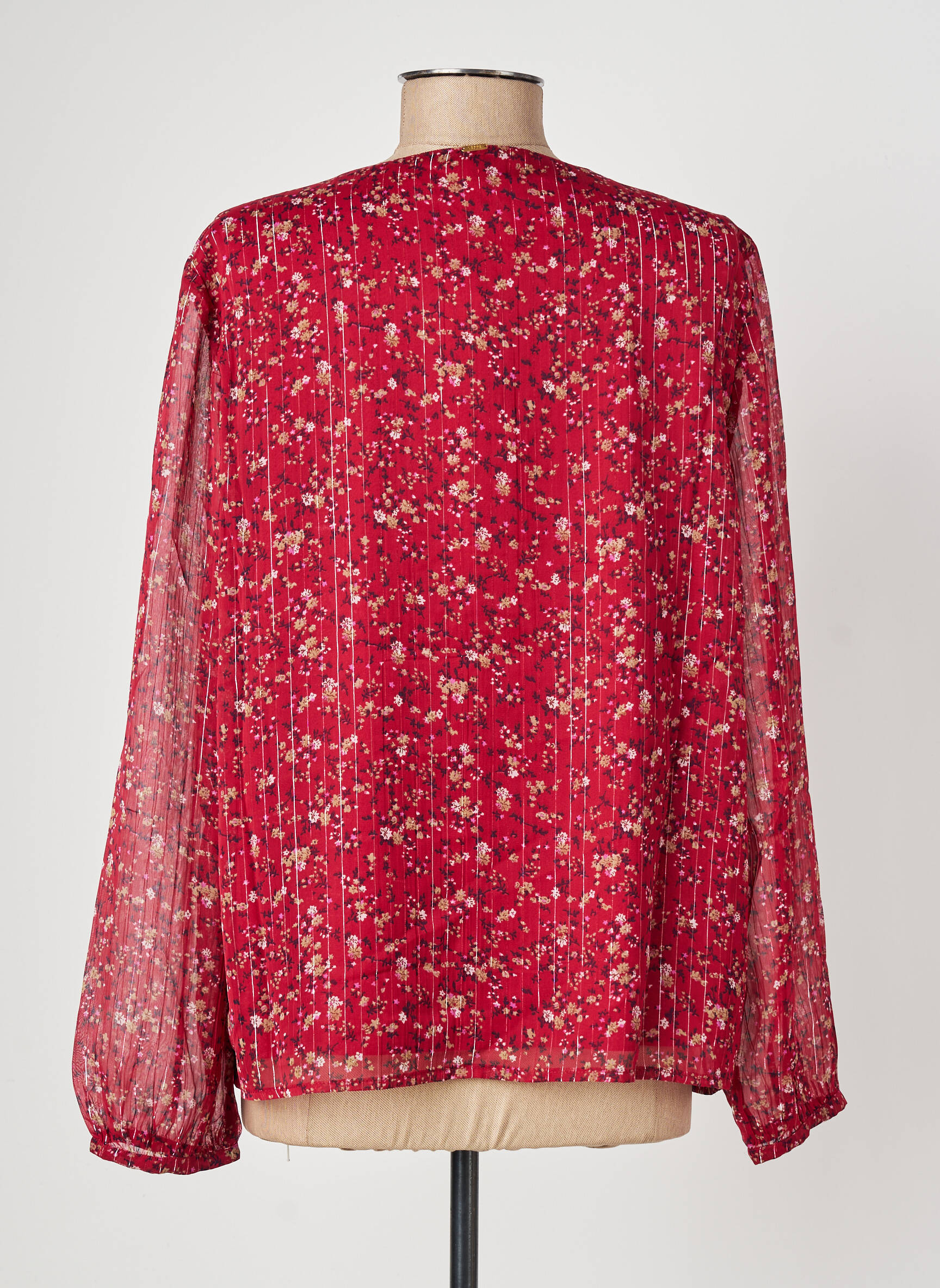 Cămașă țesătură crep mâneci lungi roșu I.CODE (By IKKS) femeie