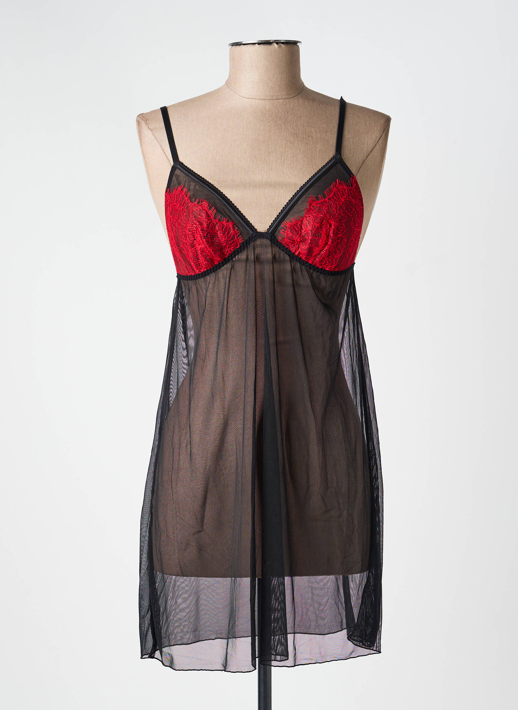 Nuisetă/combinetă broderie negru VALEGE femeie
