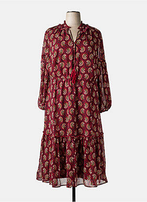 Rochie lungă mâneci lungi mâneci lungi roșu SHEEGO femeie