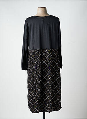 Rochie lungă imprimeu fantezie mâneci lungi negru SHEEGO femeie