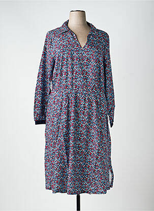 Rochie midi croială fluidă mâneci lungi albastru SHEEGO femeie