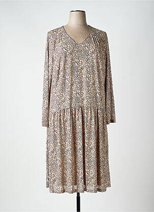Rochie lungă mâneci lungi mâneci lungi bej SHEEGO femeie