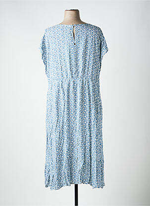 Rochie midi croială fluidă mâneci scurte albastru SHEEGO femeie