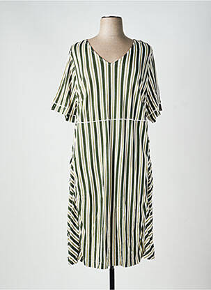 Rochie midi croială fluidă mâneci scurte verde SHEEGO femeie