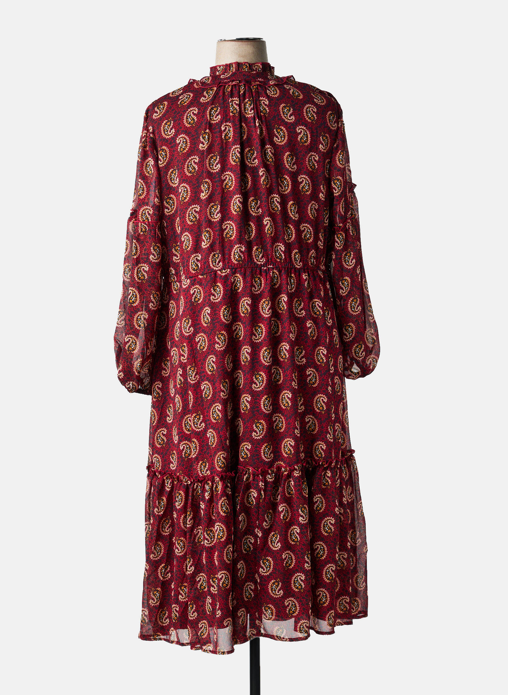 Rochie lungă mâneci lungi mâneci lungi roșu SHEEGO femeie
