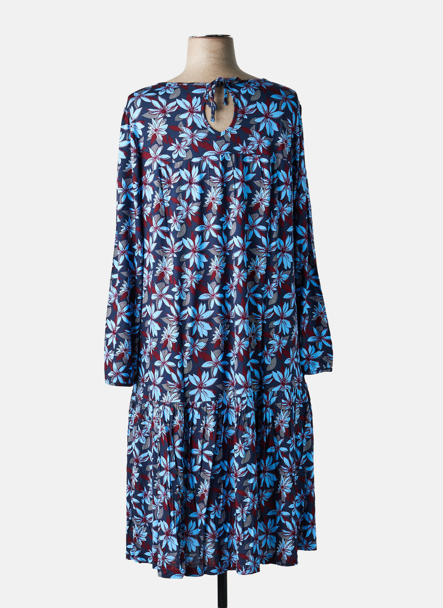 Rochie lungă mâneci lungi mâneci lungi albastru SHEEGO femeie