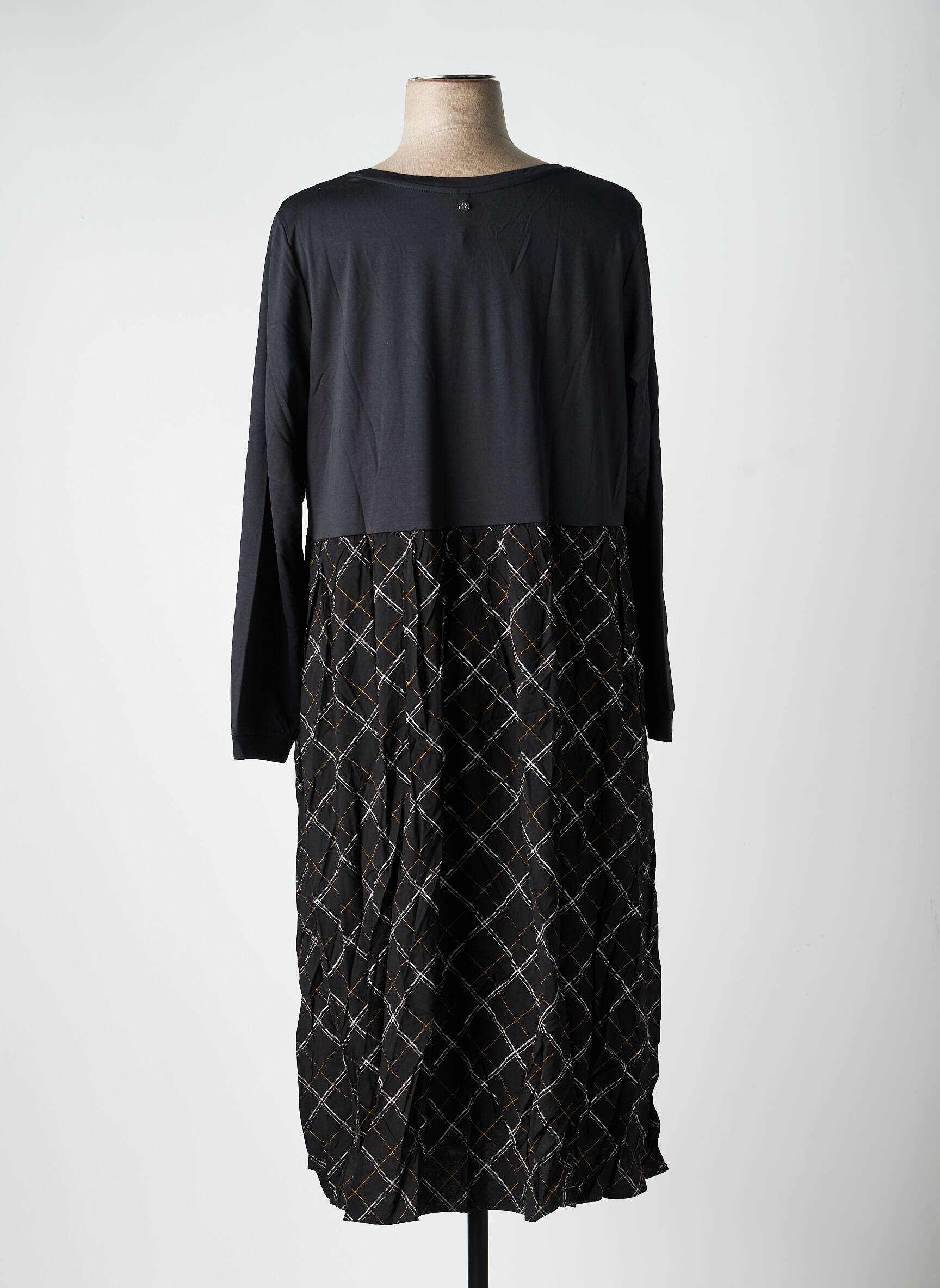 Rochie lungă imprimeu fantezie mâneci lungi negru SHEEGO femeie