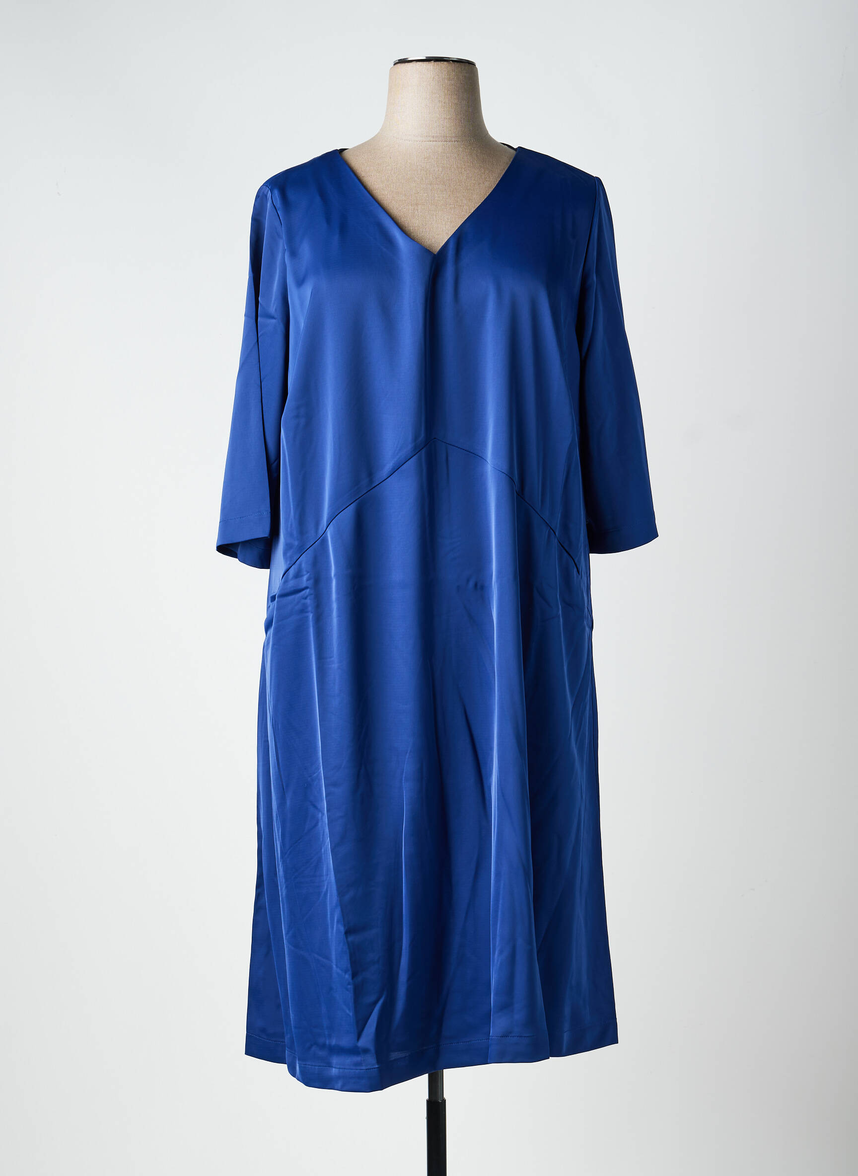 Rochie midi croială fluidă mâneci lungi albastru SHEEGO femeie