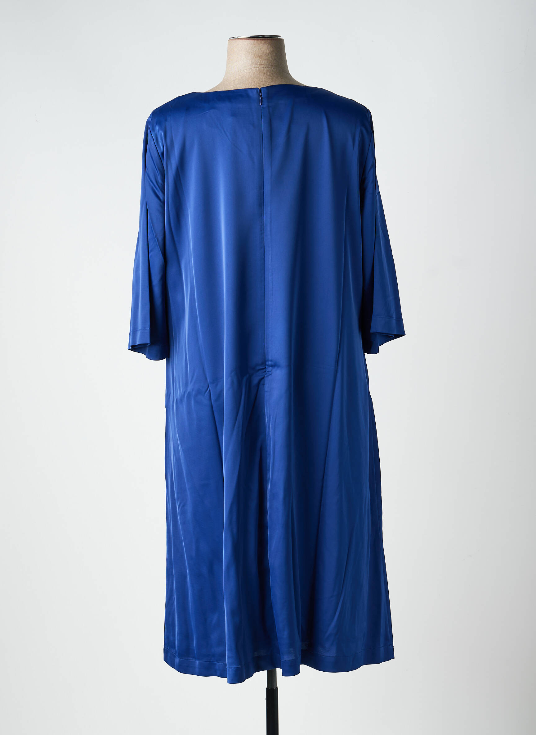 Rochie midi croială fluidă mâneci lungi albastru SHEEGO femeie