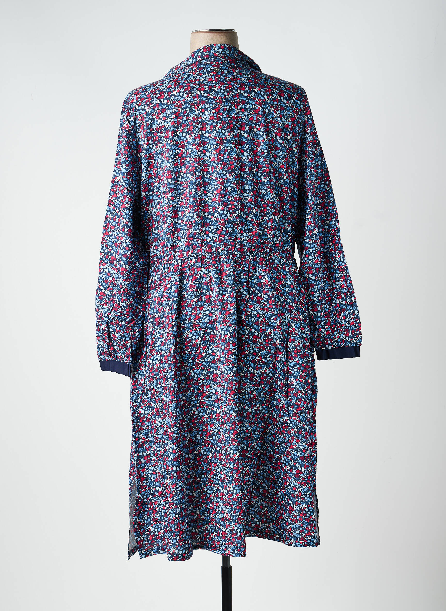 Rochie midi croială fluidă mâneci lungi albastru SHEEGO femeie
