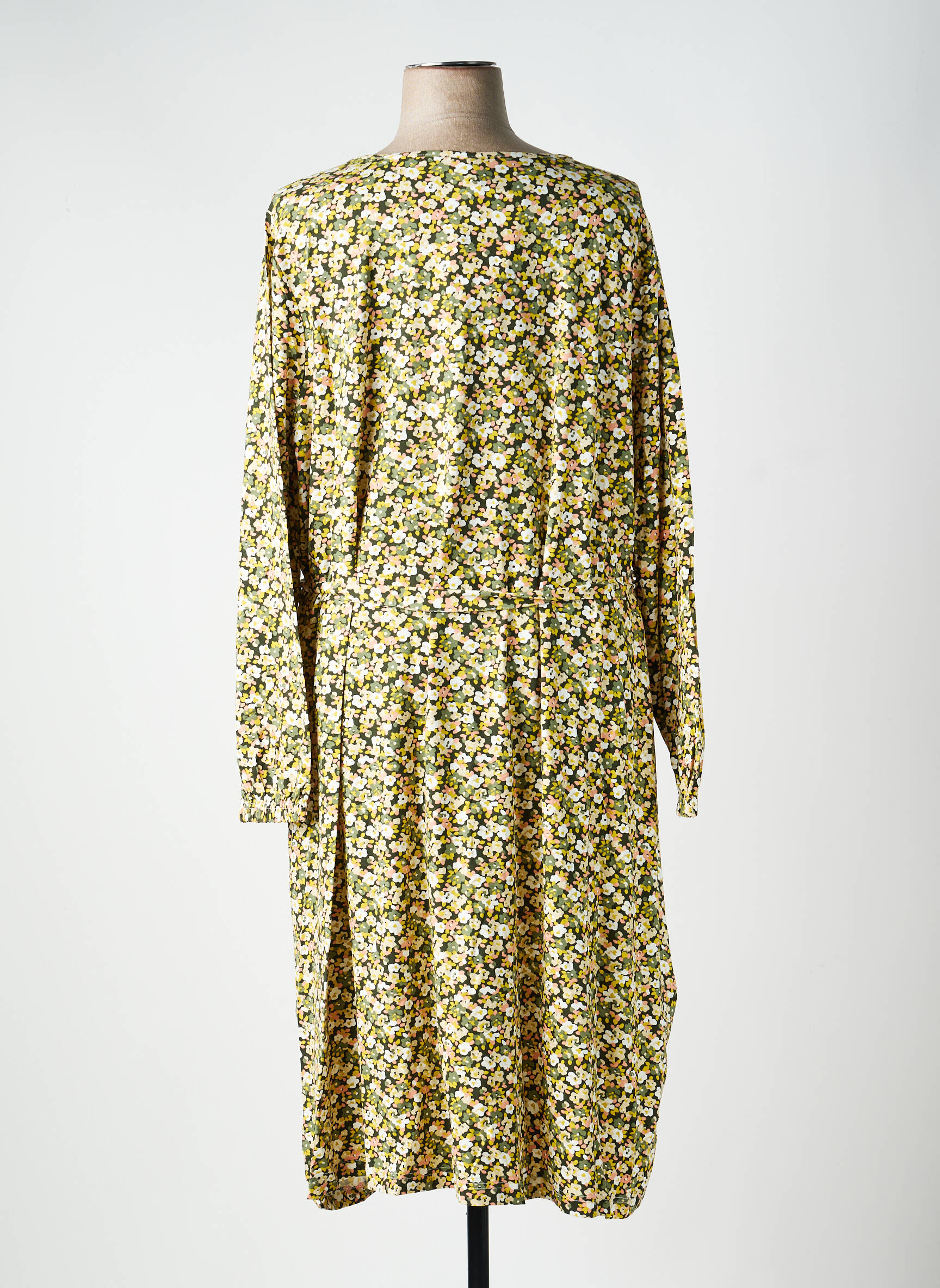 Rochie lungă imprimeu fantezie mâneci lungi verde SHEEGO femeie
