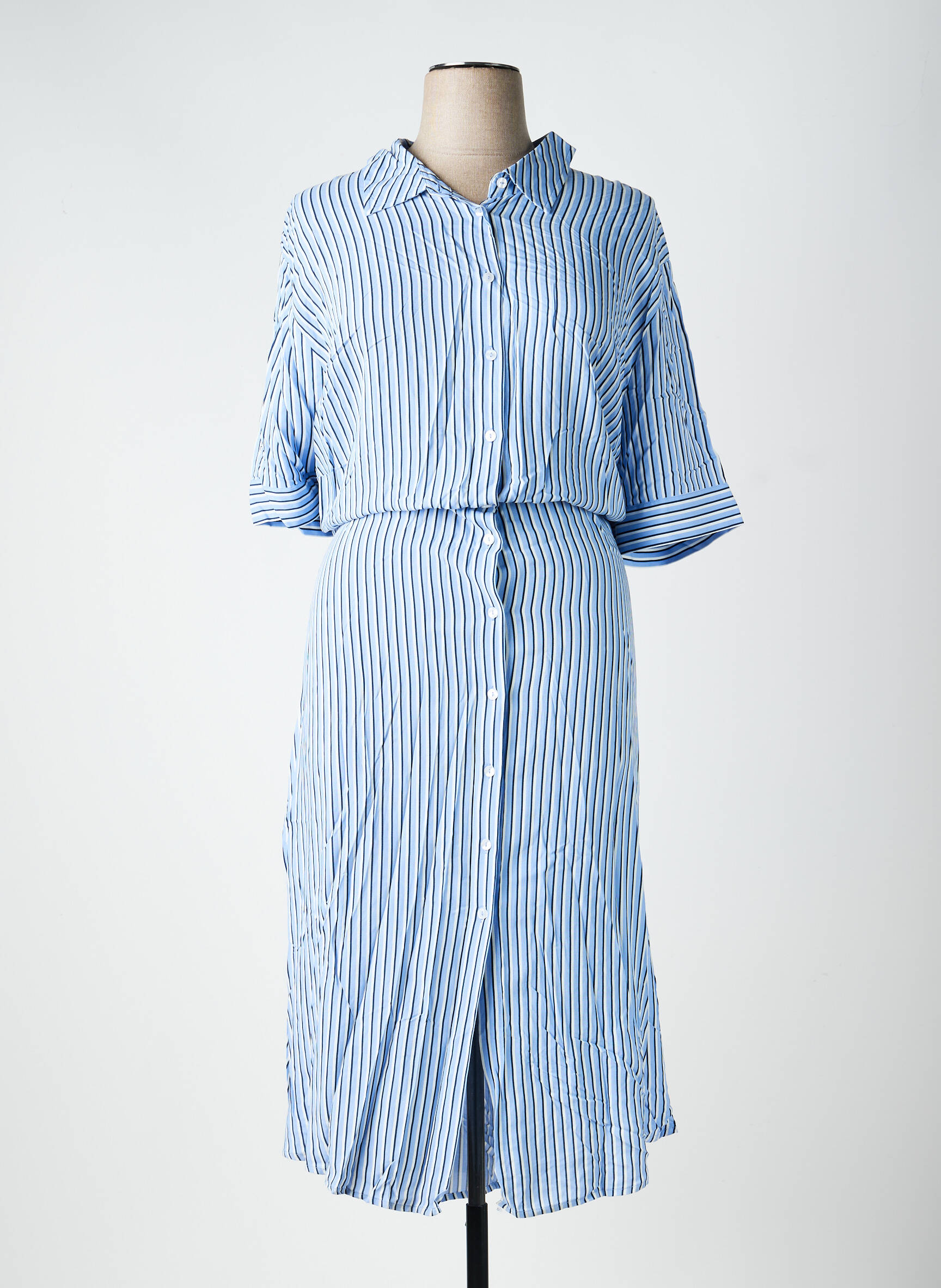 Rochie lungă mâneci lungi mâneci lungi albastru SHEEGO femeie