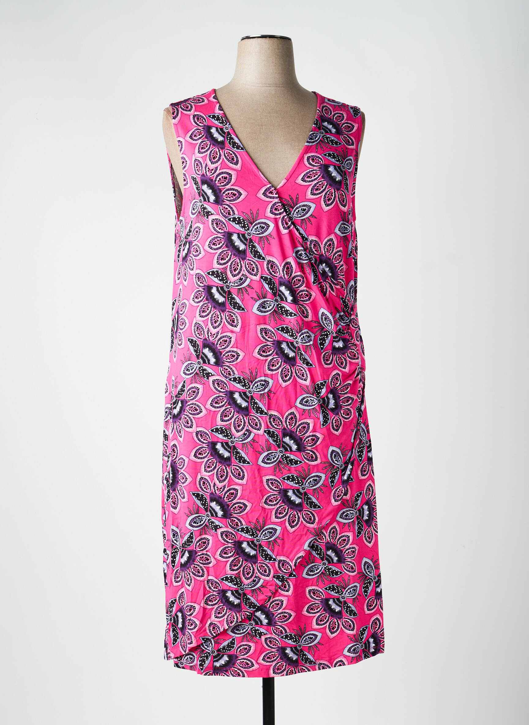 Rochie midi imprimeu floral fără mâneci roz SHEEGO femeie