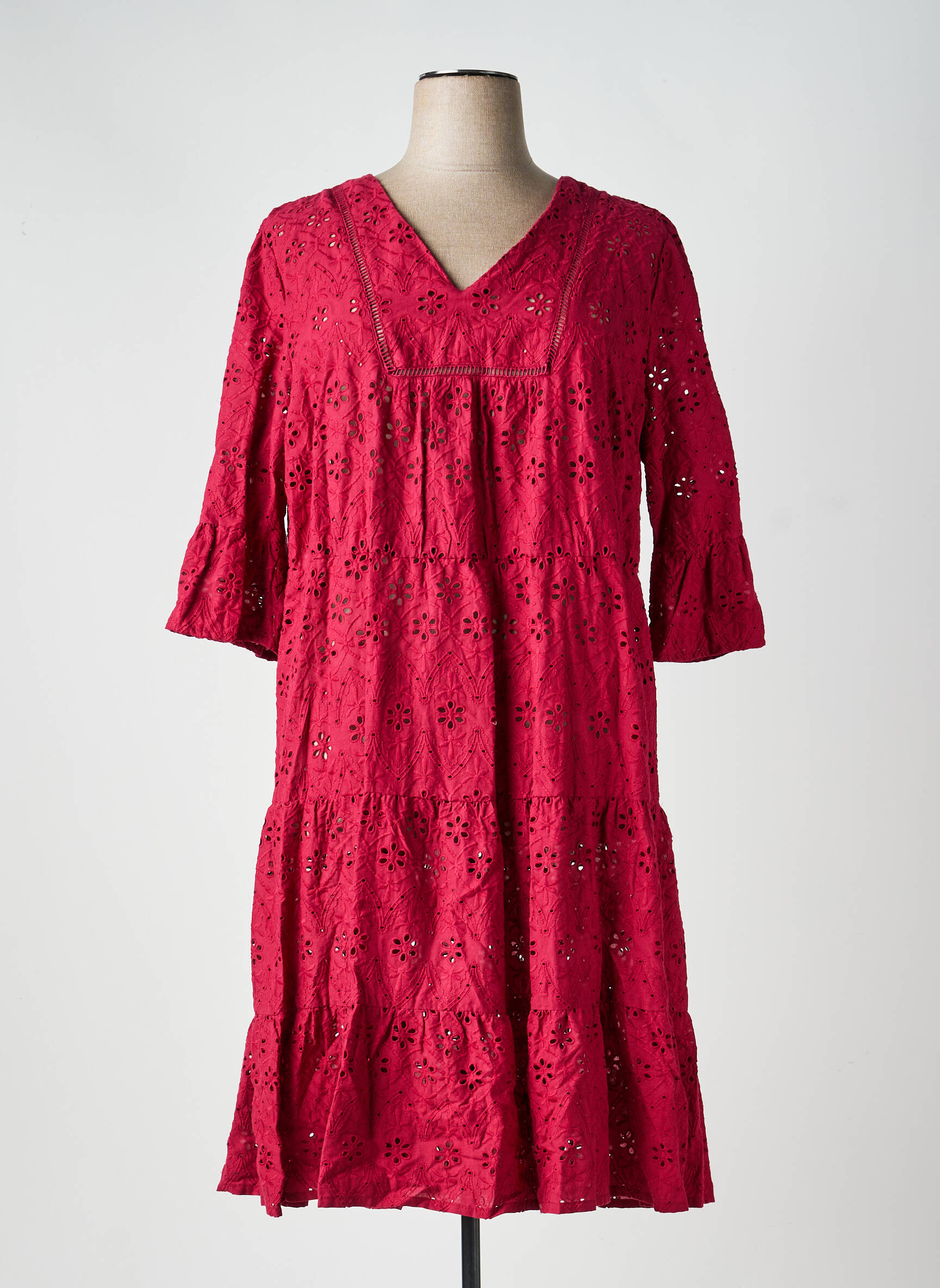 Rochie midi mâneci 3/4 mâneci 3/4 violet SHEEGO femeie