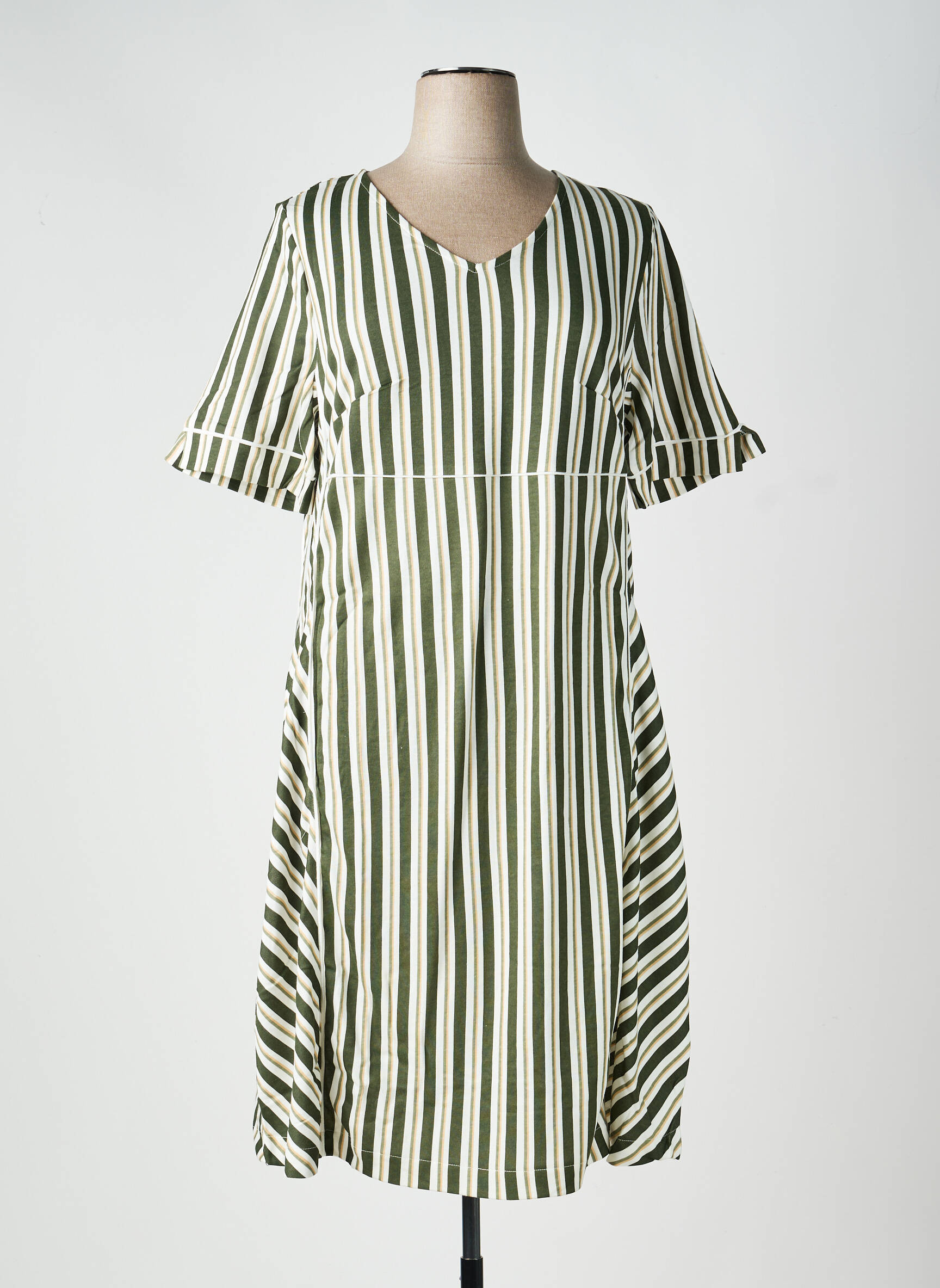 Rochie midi mâneci scurte mâneci scurte verde SHEEGO femeie