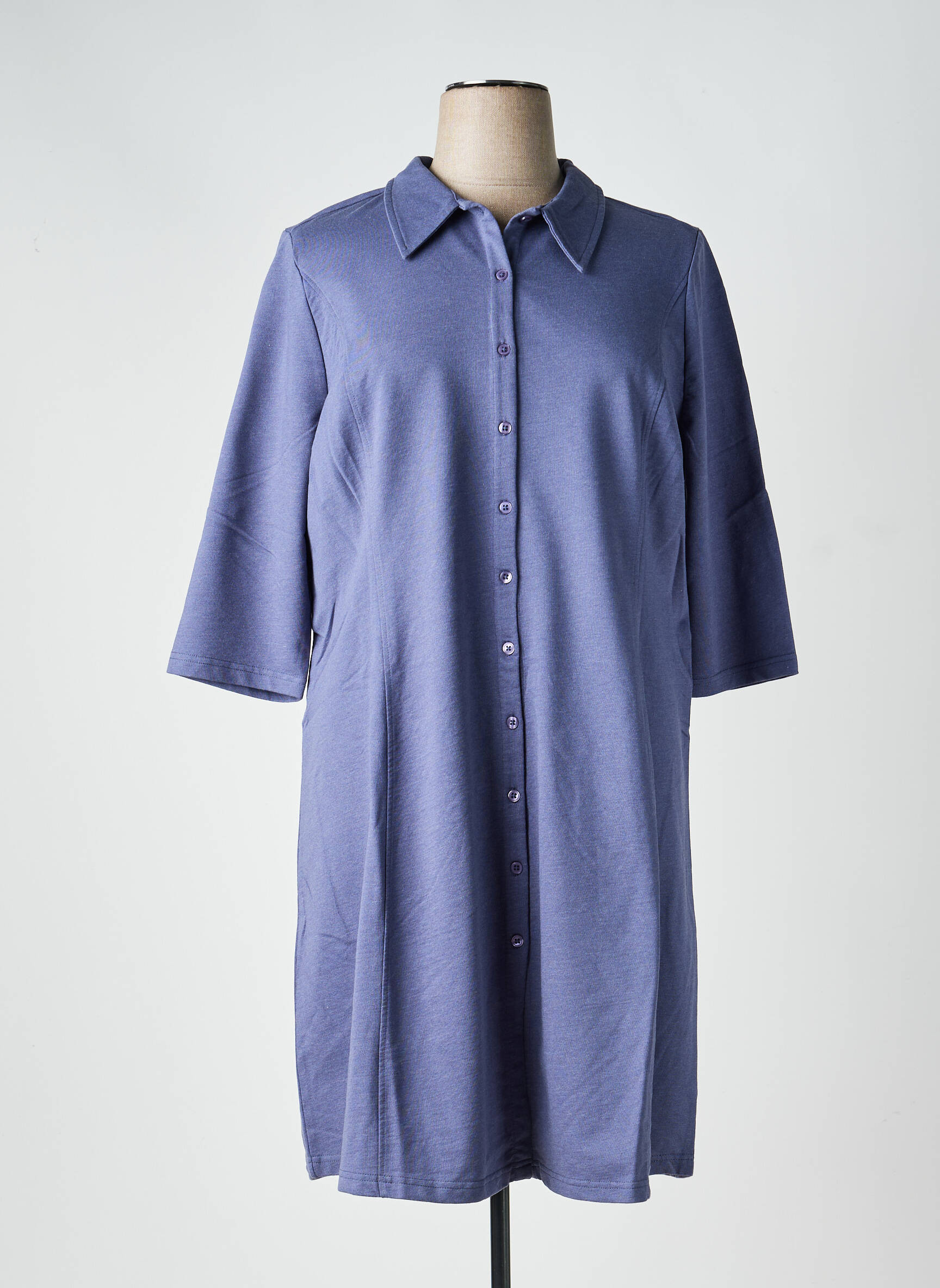 Rochie midi mâneci lungi mâneci lungi albastru SHEEGO femeie