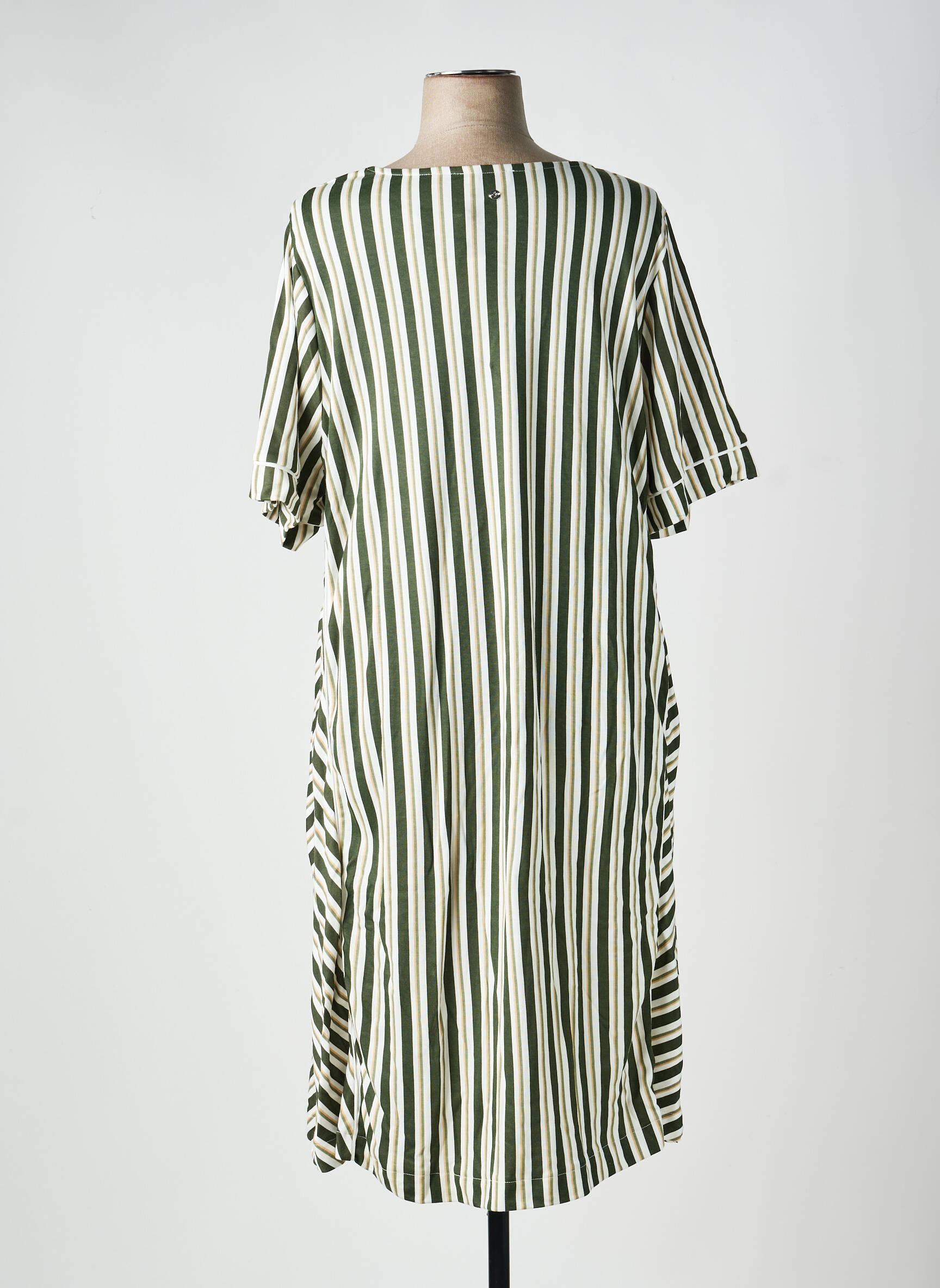 Rochie midi croială fluidă mâneci scurte verde SHEEGO femeie