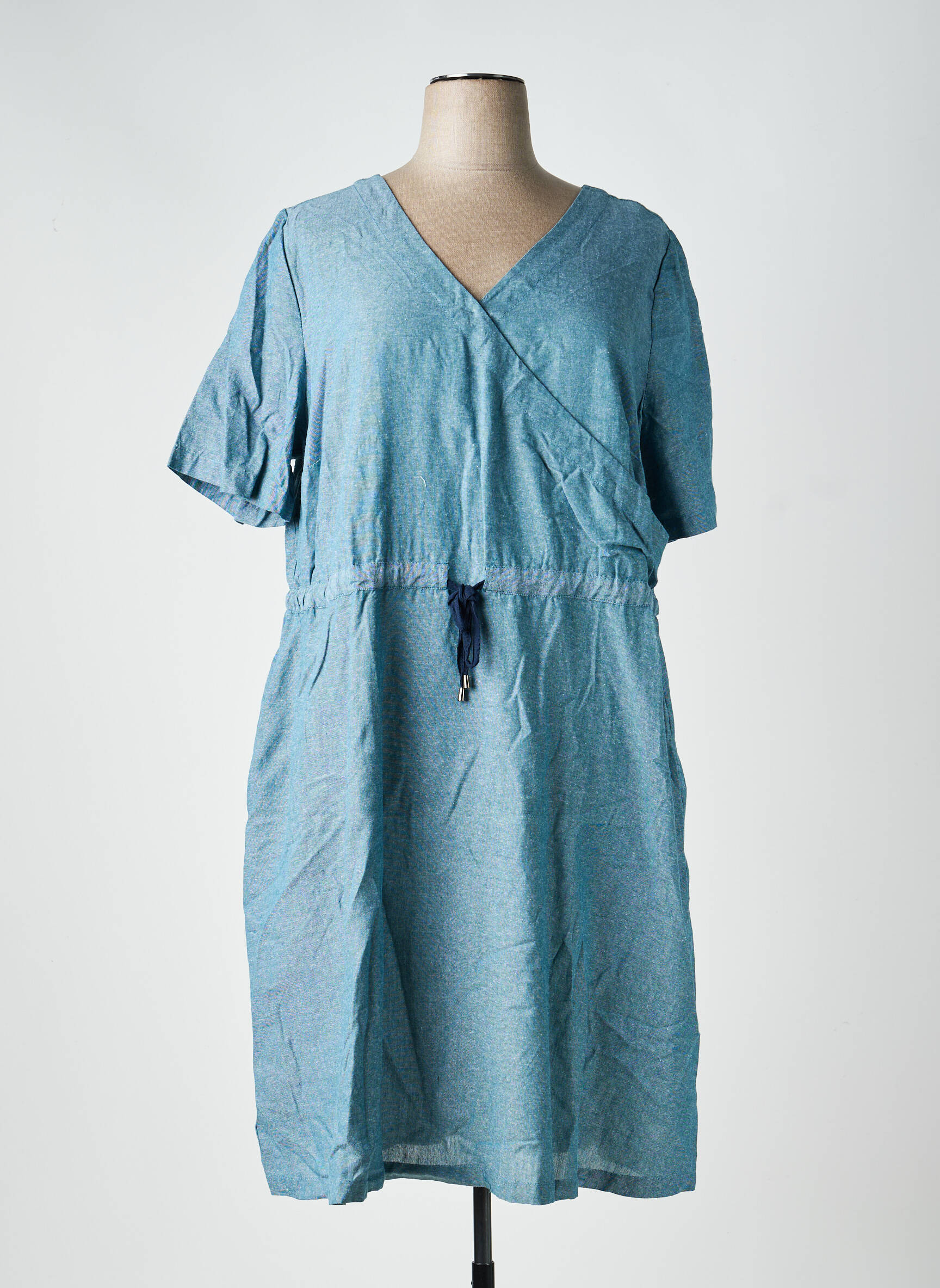 Rochie midi mâneci scurte mâneci scurte albastru SHEEGO femeie